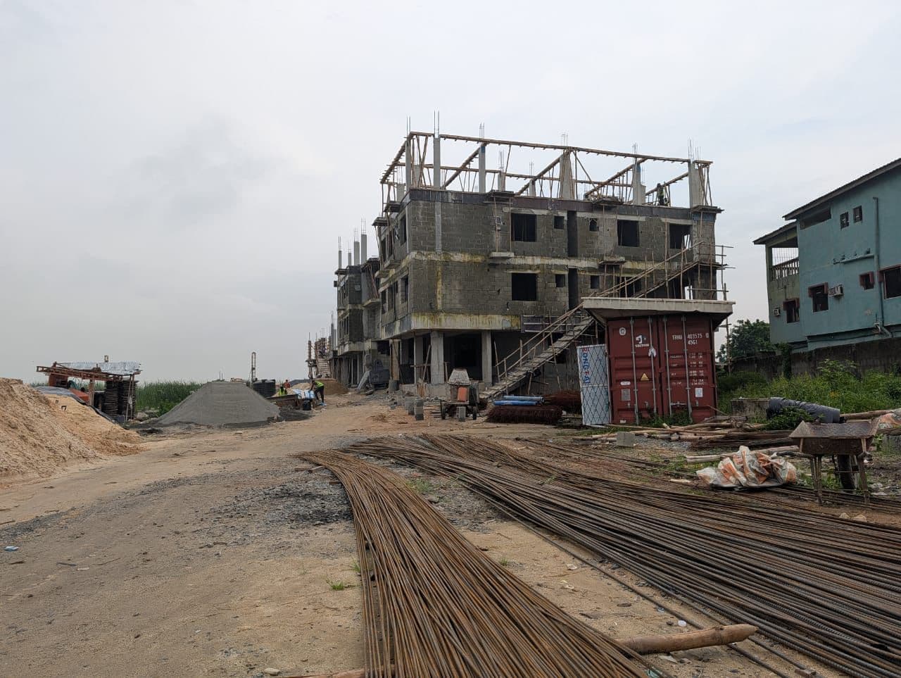 Block A under construction