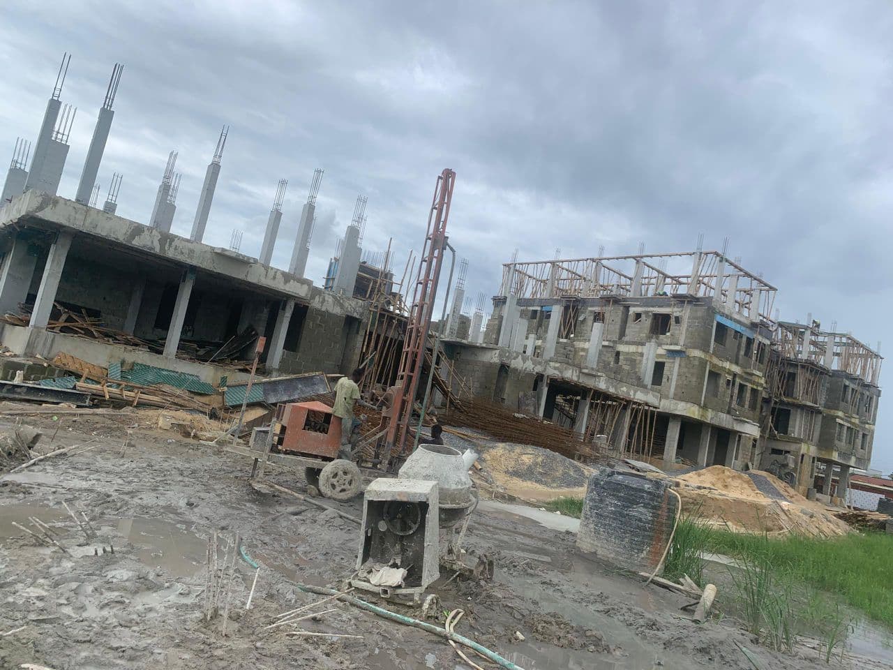 Phase 1 construction — columns rising